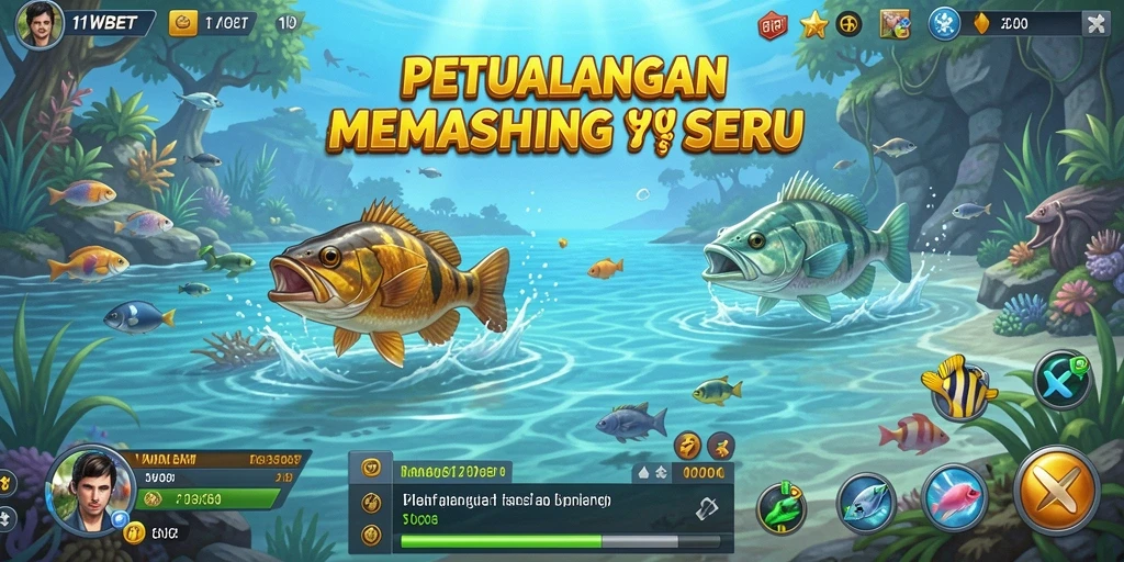 Tampilan gameplay menarik saat memancing di 11WBET.