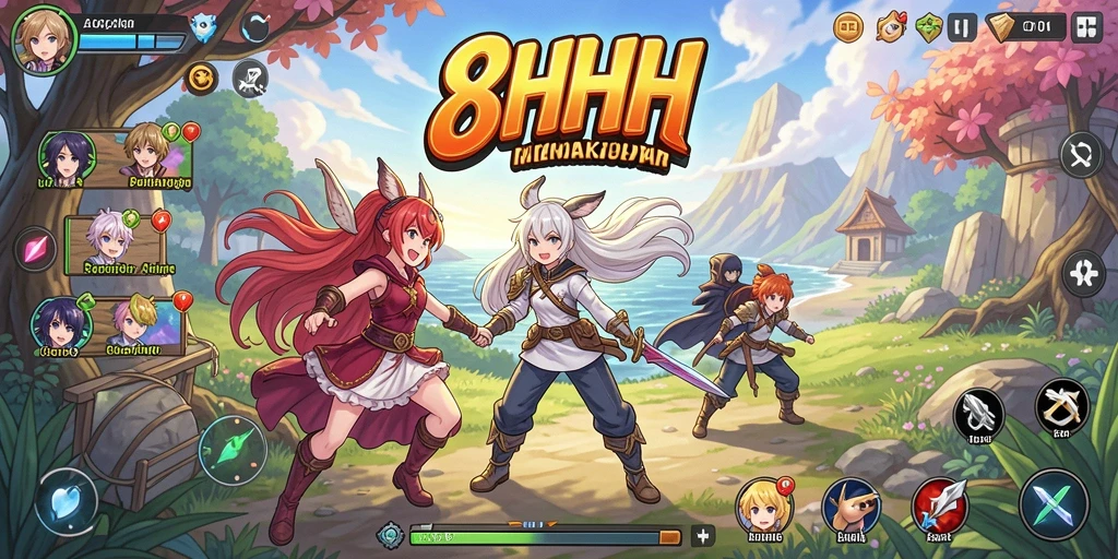 Tampilan menarik dari gameplay 8HHH dengan aksi karakter Anime.