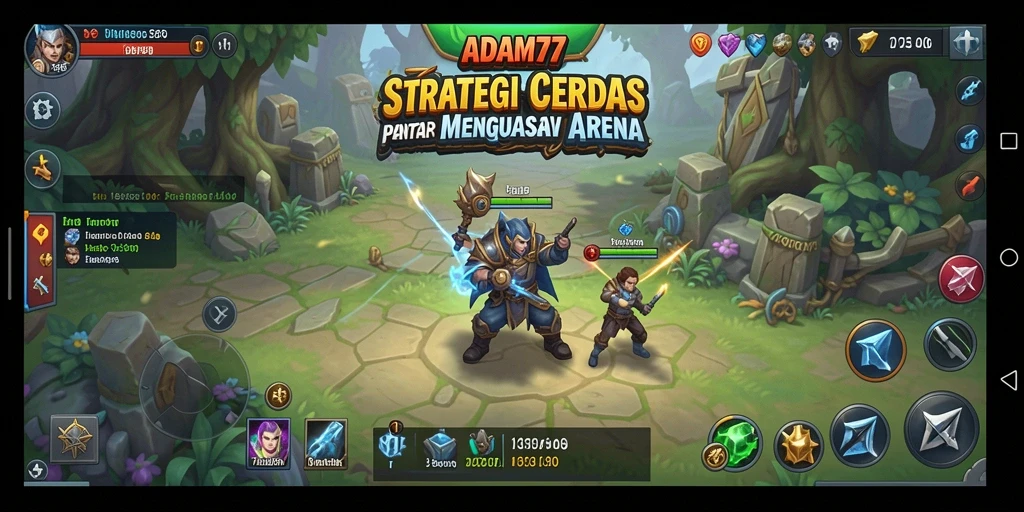 Tampilan gameplay seru ADAM77 dengan pertempuran strategi yang mendalam.