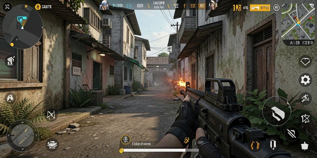 Screenshot utama CACOR78 menampilkan gameplay FPS yang mendebarkan.