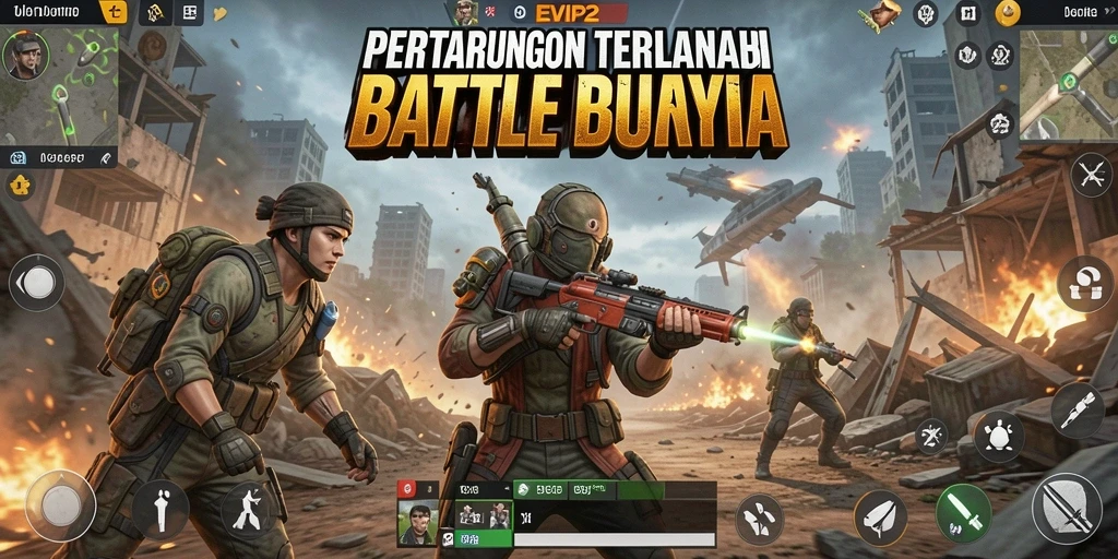Tampilan gameplay seru dari EVIP2 dalam pertarungan Battle Royale.
