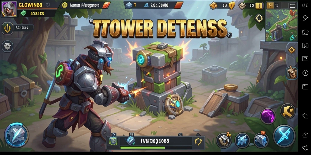 Screenshot GLOWIN88 menampilkan aksi seru dalam pertahanan menara yang mendebarkan.