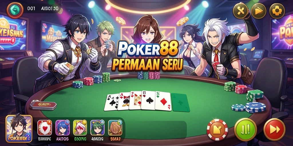 Gameplay POKER88 yang menampilkan karakter anime yang menarik.