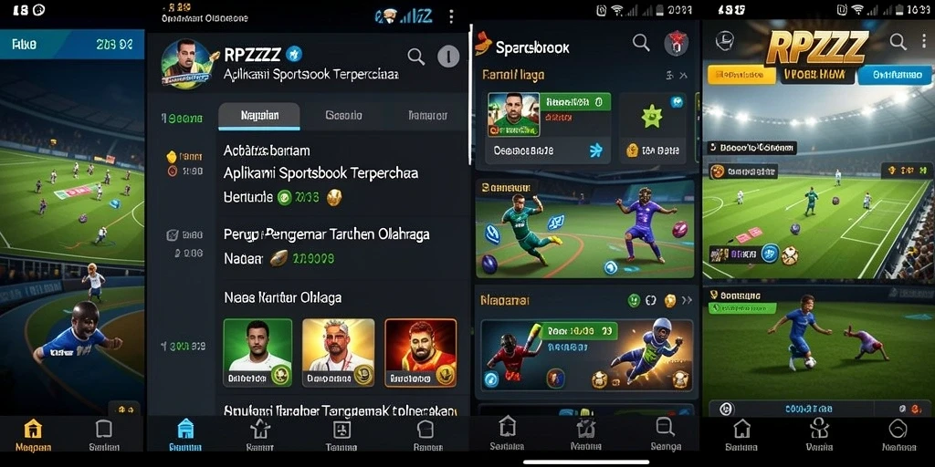 Tampilan gameplay utama RPZZZ dengan berbagai pilihan taruhan olahraga.